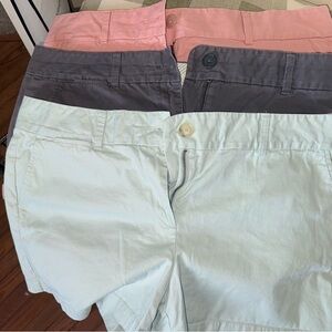LOFT Pink, Light Green, and Gray Bermuda Shorts Casual Style